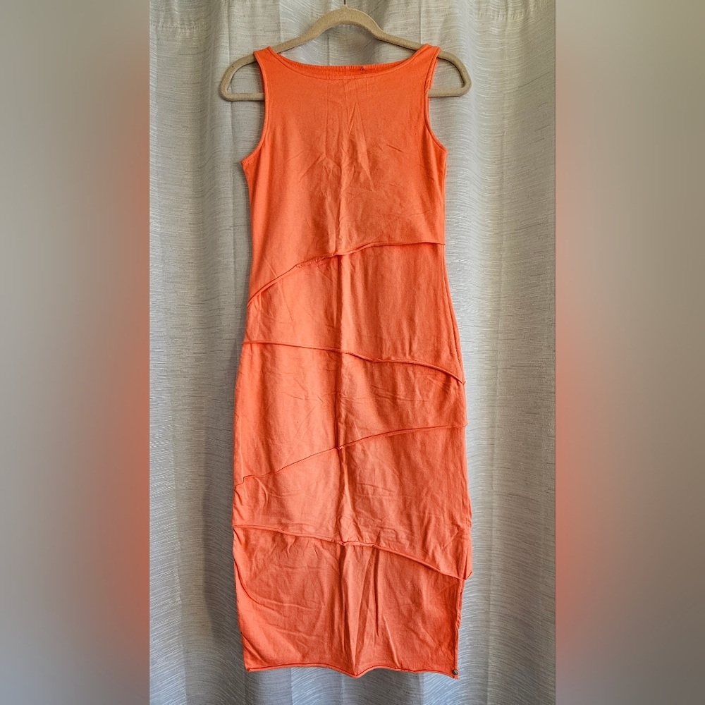 Neon Buddha Elegant Orange Sleeveless Dress